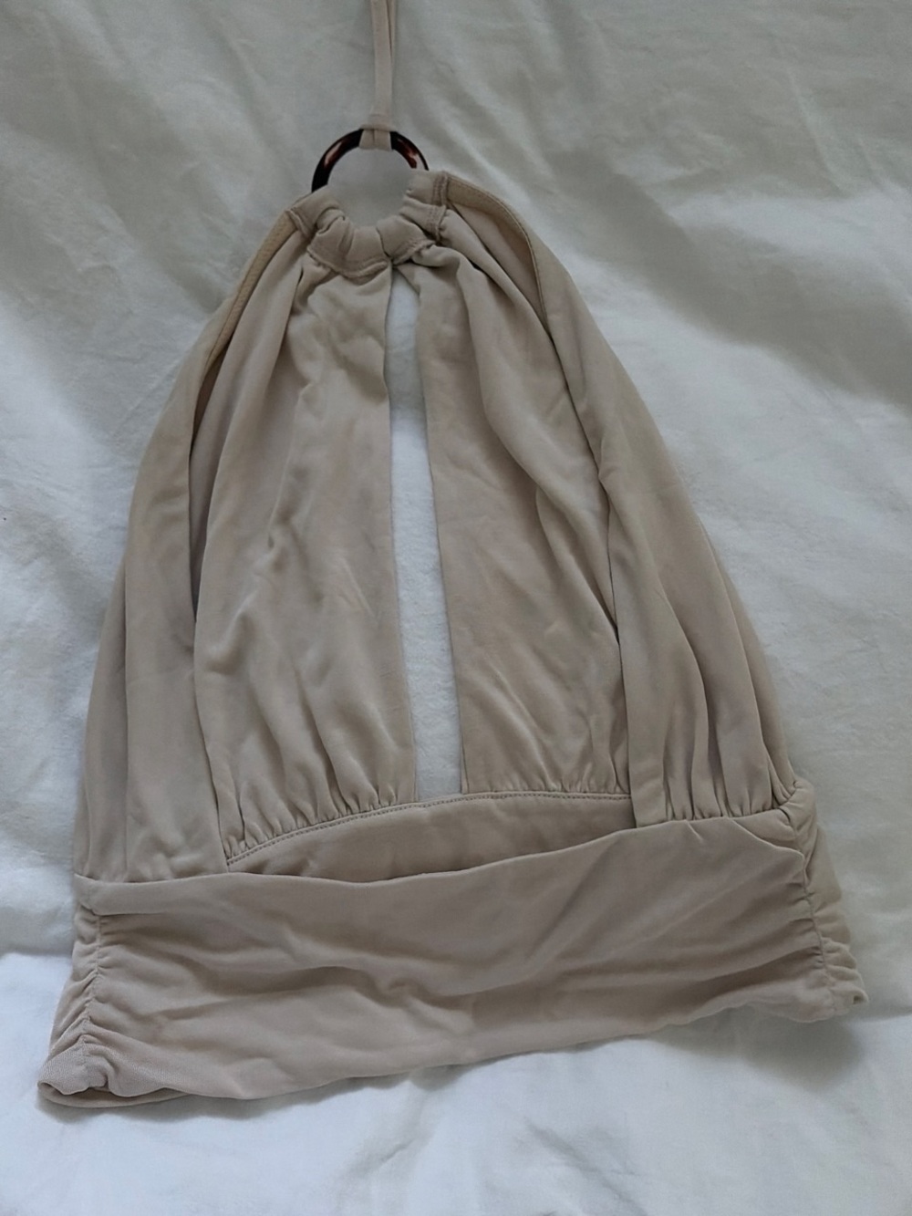 Edikted Taupe Halter Crop Top with Ring Accent - Picture 2 of 2